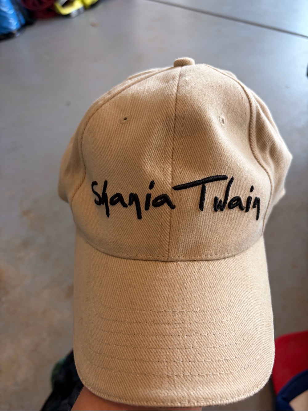 Vintage Shania Twain Embroidered Beige Baseball Cap